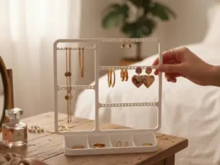Jewelry organizer for earrings, rings & necklaces