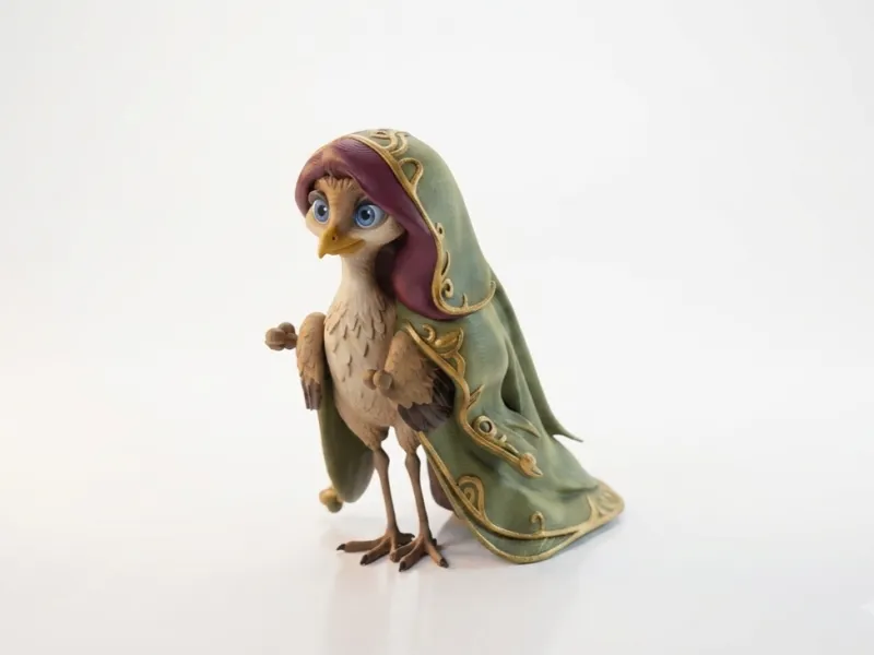 Figura Encapuchada Lady Bird Estatua Femenina Imprimible en 3D