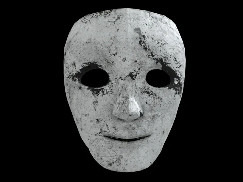 3D-druckbares Modell einer Spuk-Gesichtsmaske