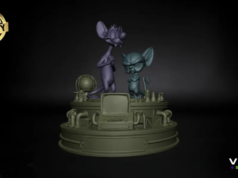 Pinky and the Brain STL 3D Model High Detail Cartoon Figur