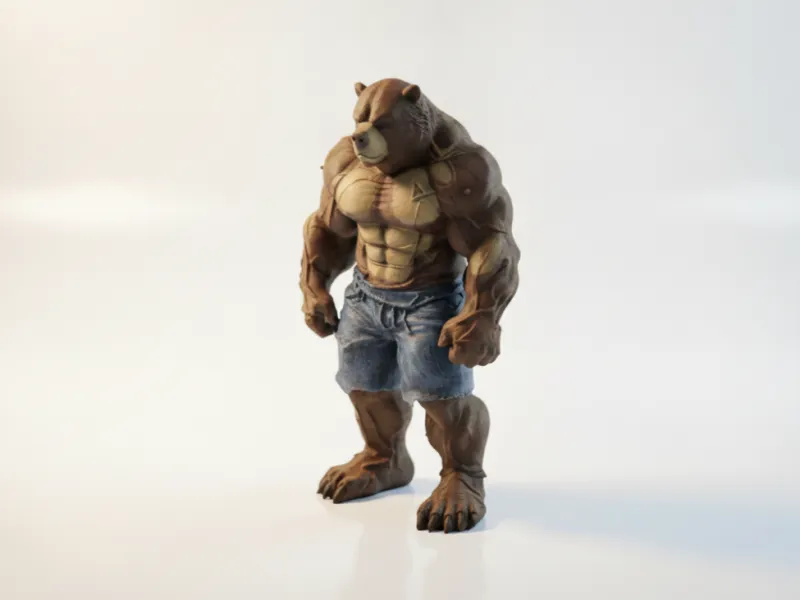 Estatueta de Criatura Homem-Urso Diversos para Impressão 3D