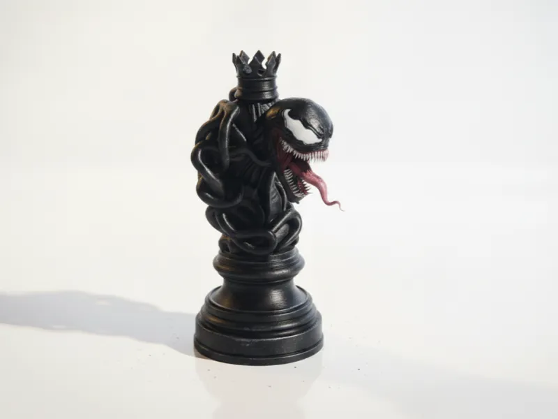 Pezzo degli Scacchi Re Venom, Statuetta Marvel Stampabile in 3D