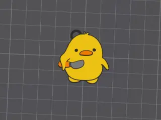 Duck with knife keychain