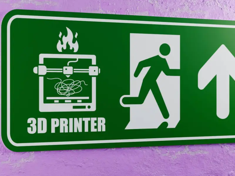 3D-Drucker-Notfallschild - Pfeil rechts nach oben