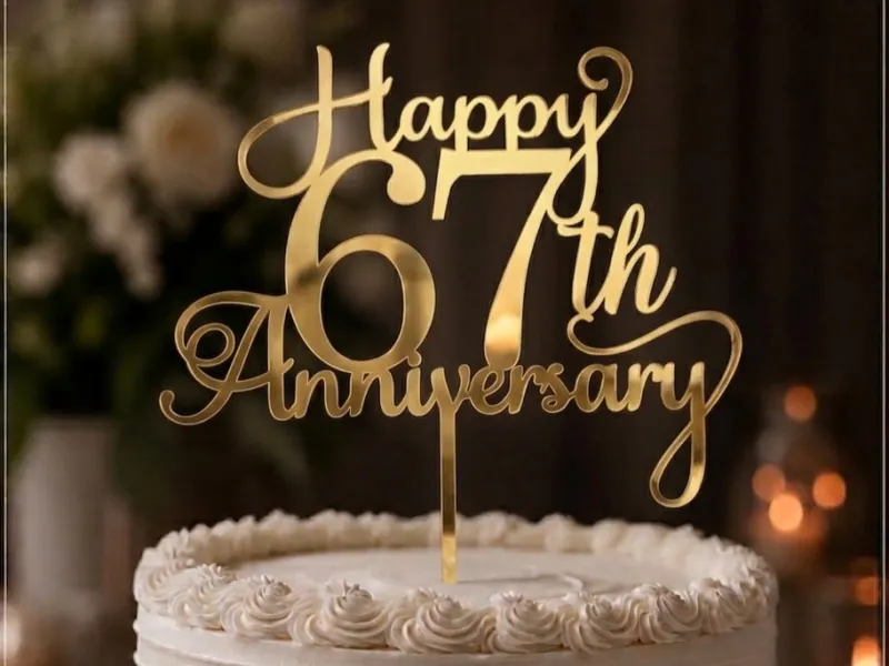 67th Anniversary Cake Topper