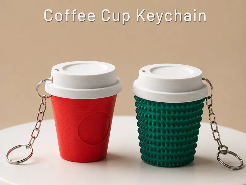 Coffee Cup Keychain, 3D Pill Boxes,2 Model Studded & Regular