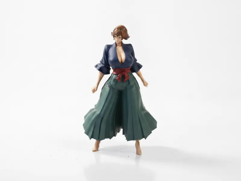 Big Pants Lady Figurine Female Character 3D Printable