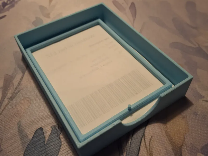 Receipt collection box and weight