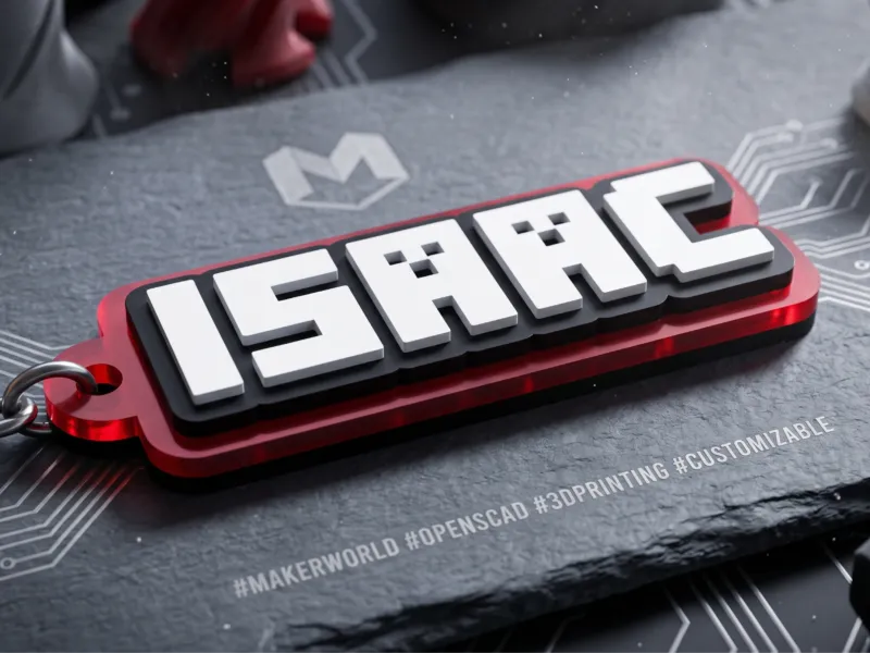 Minecraft Personalized Name Keychain