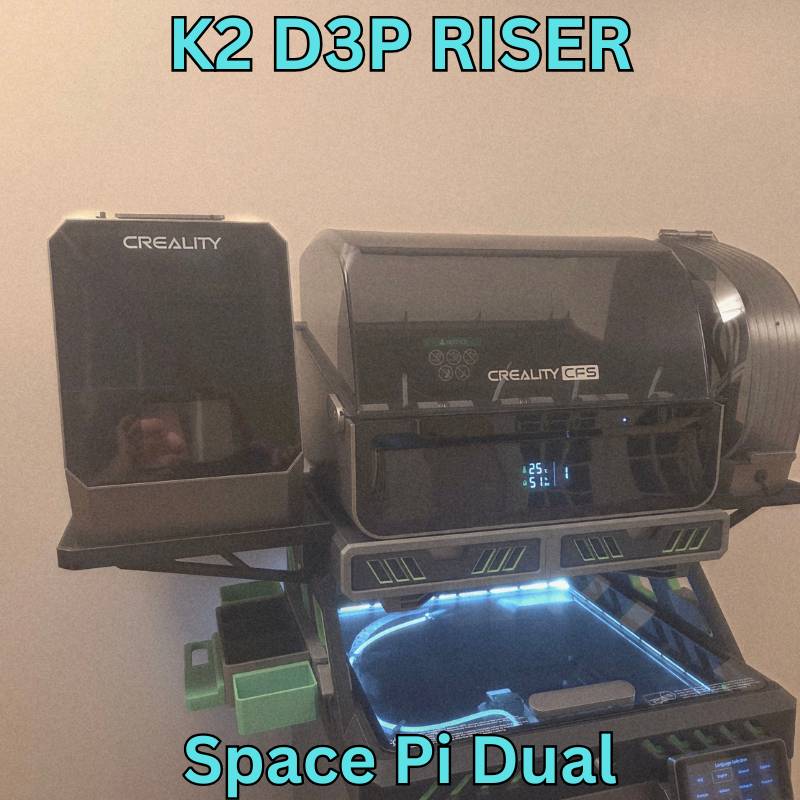 K2 Pi Rack 3D Printer Files | 3MF File | K2 D3P RISER - DUAL SPACE PI SHELVES ...