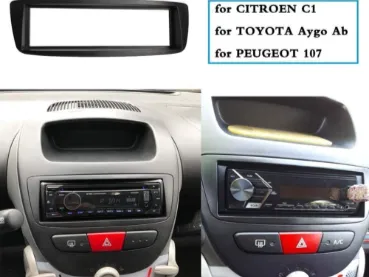 1-DIN frame for Peugeot 107, Toyota Aygo or Citroën C1