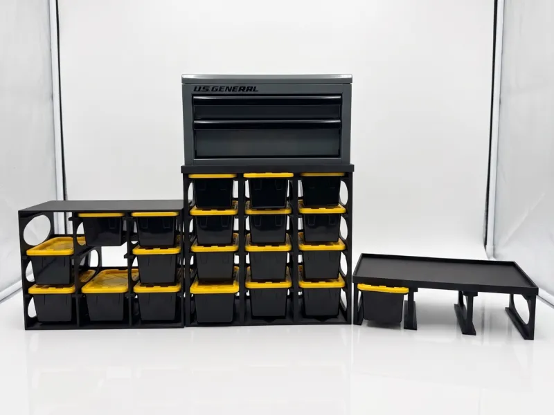 🧰 Mini Toolbox Rack — Mini Tool Box On Top, Mini Bins Under