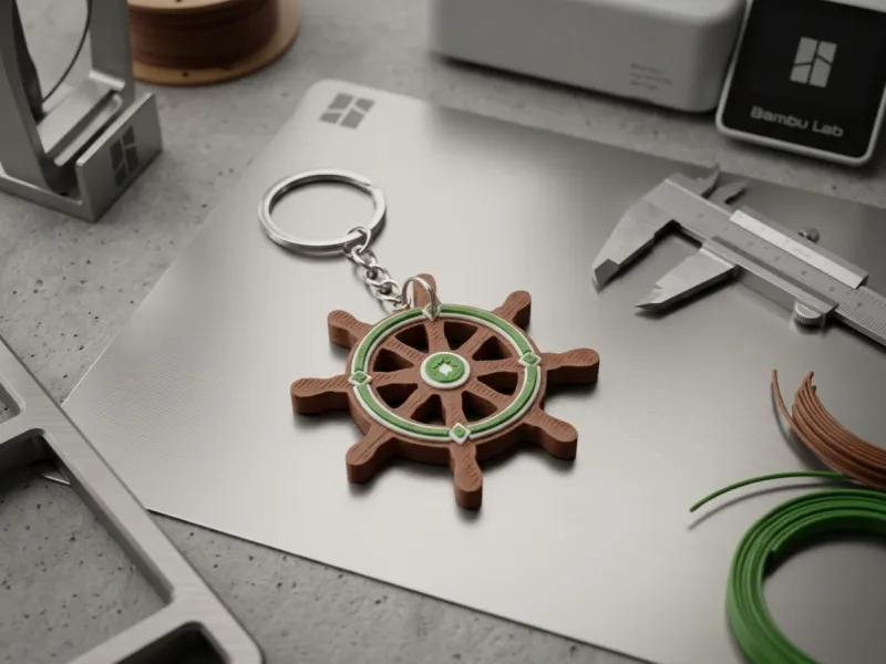 NauticWheel – Keychain and Bag Charm, Ship's Helm