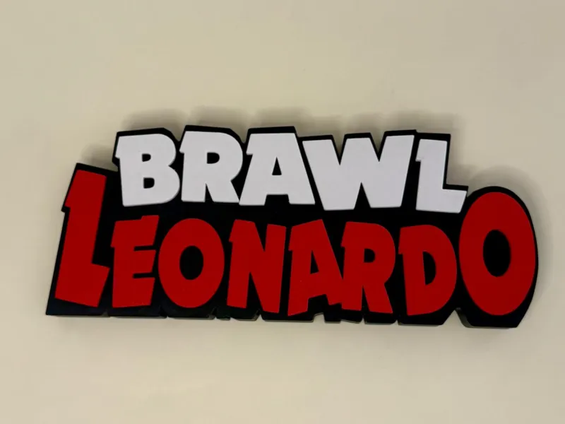 Placa de Nome  - Estilo Brawl Stars (Leonardo)