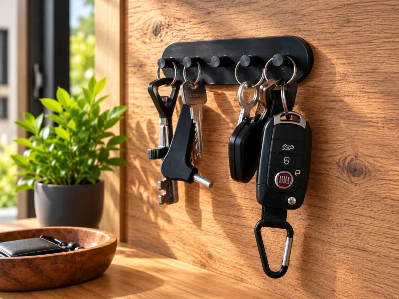 Minimalist 5-Hook Key Holder – Wall Mounted