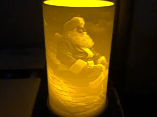 Santa Claus christmas lithophane tealight lamp