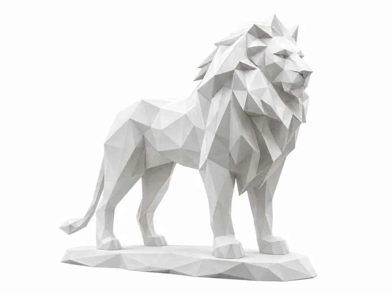 leone geometrico ultra low poly