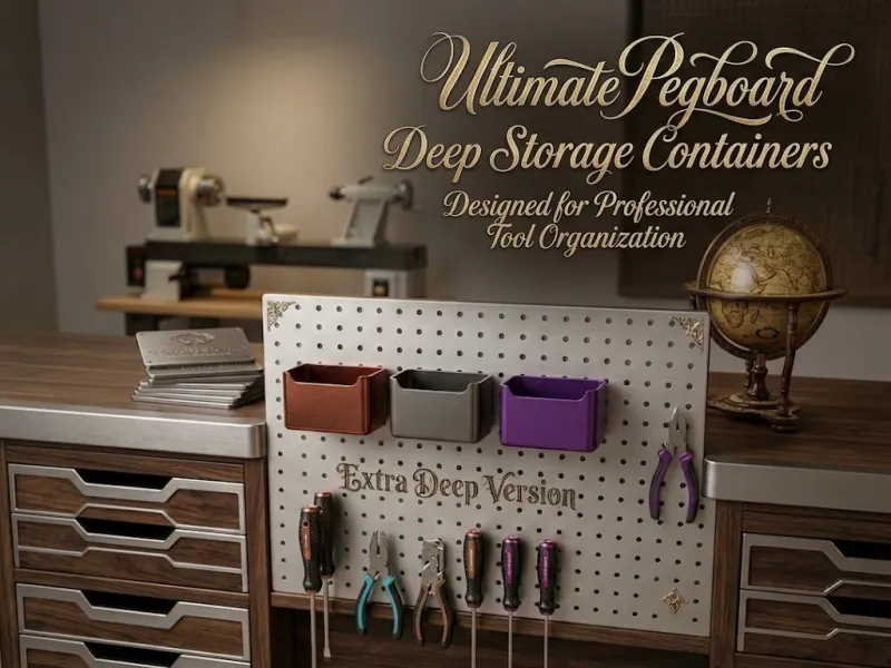 Ultimate Pegboard Storage: Deep Organizer 4" x 2.75" x 2.5"