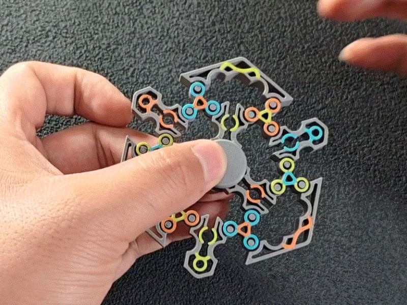 Giroscópio de ponta de dedo flexível e deformável multicolorido