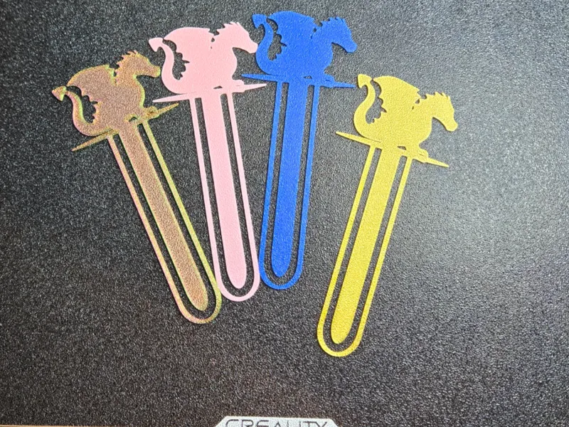 Sitting Dragon Bookmark Multi Color Quick Print By Object