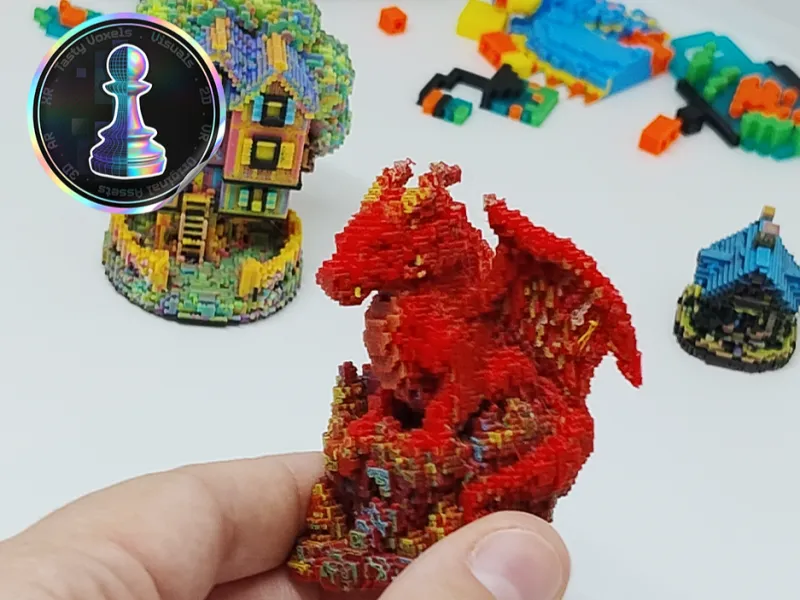¡Diorama del Castillo del Dragón, un arte voxel hecho de ladrillos!