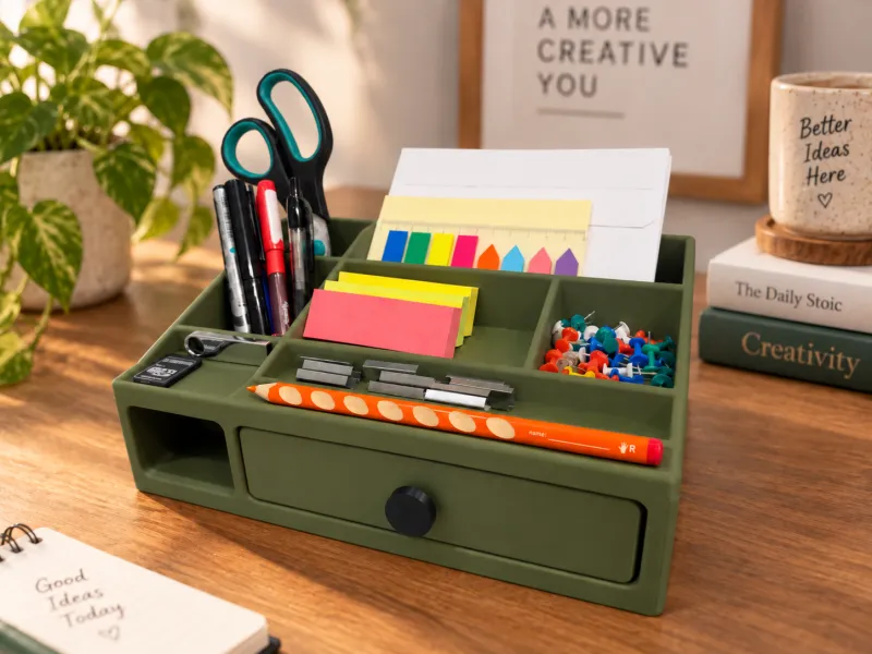 Organizador de escritorio con cajón