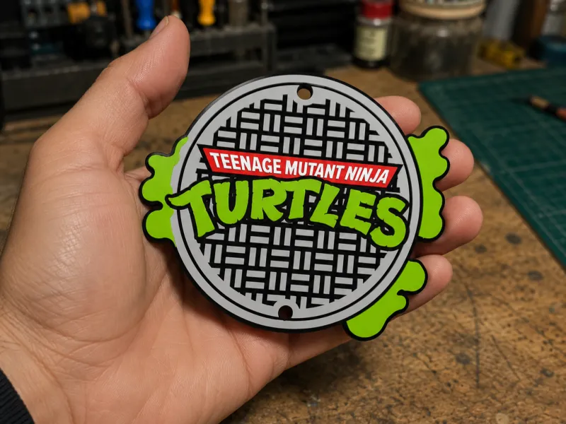 Llavero logo tortugas ninjas con la tapa de alcantarilla