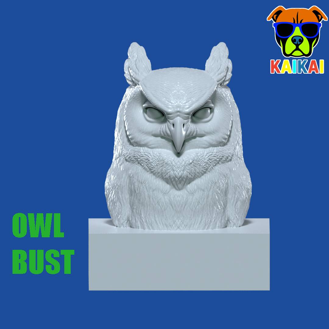 Owl bust model - Animal - 3D print