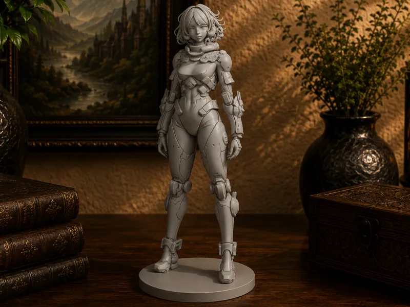 Sci-Fi Space Cowgirl Figurine Bounty Hunter