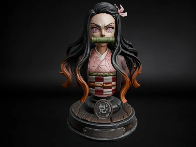Nezuko Kamado Bust STL 3D ModelDemon Slayer Fan Art