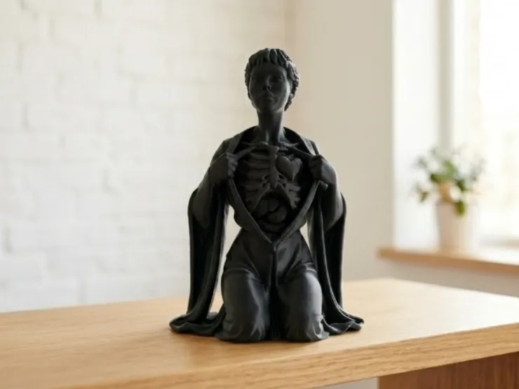 Unveiled Heart - Surreal Anatomical Sculpture