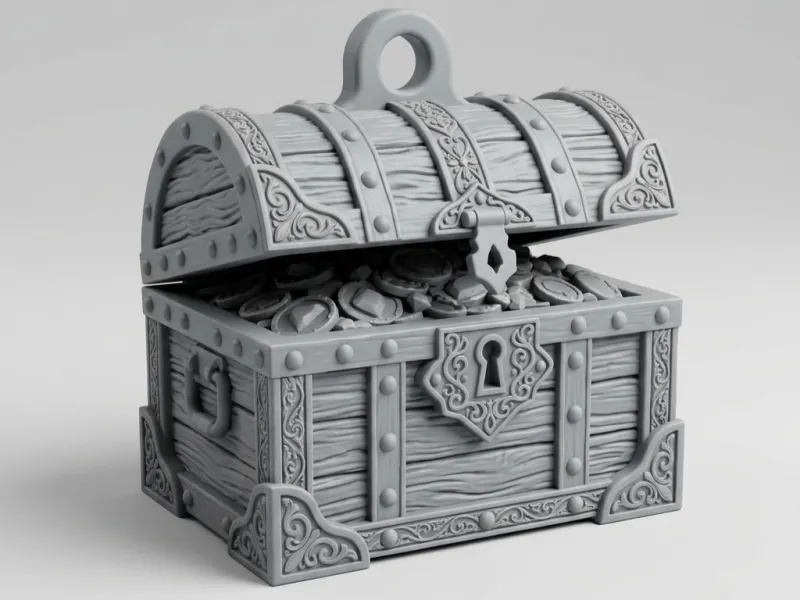 Key Chain design Treasure chest
