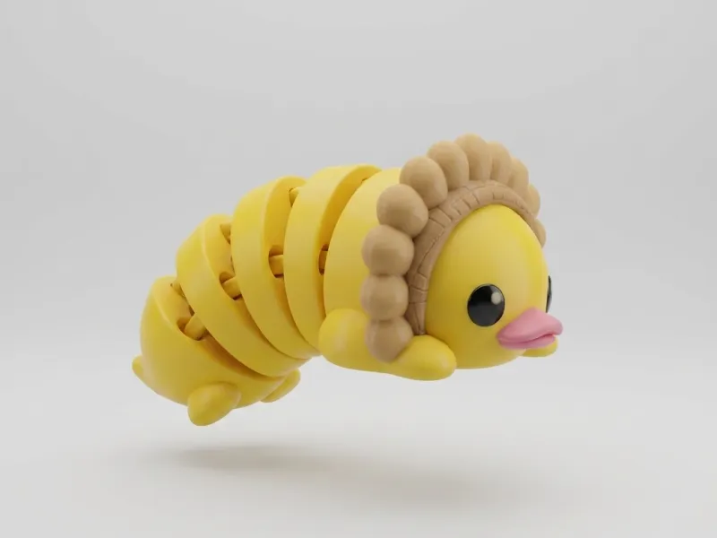 cute duck flexi toy print in place