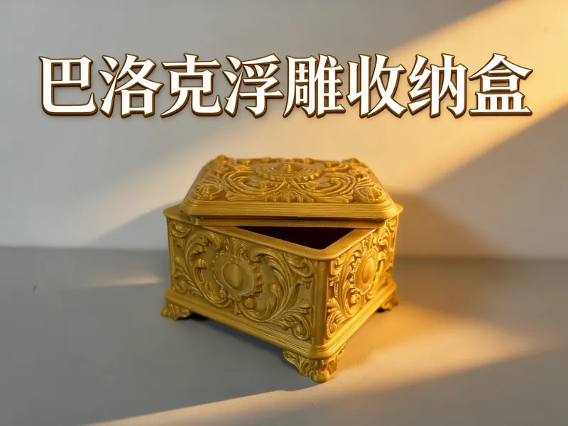 带盖分体打印 巴洛克浮雕收纳盒子