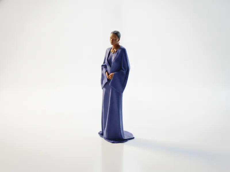 Gown Lady Elegant Female Figurine 3D Printable