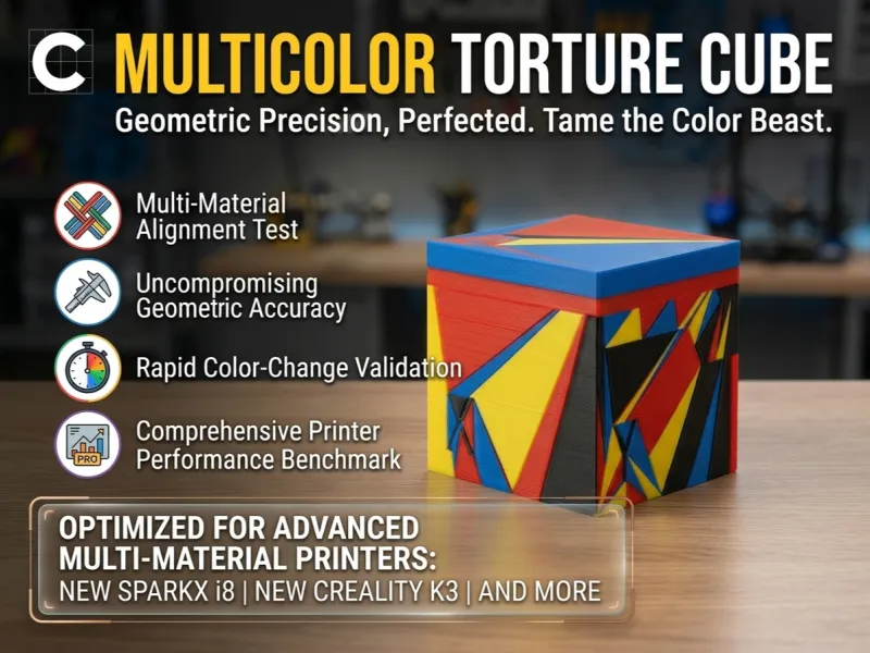 Teste de tortura de calibração multicolorida sparkx i8 creality k3
