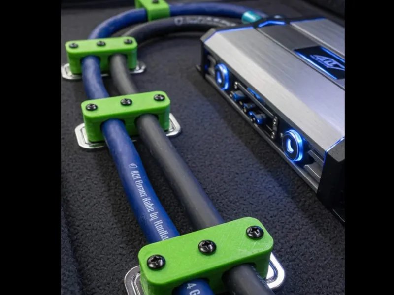 Automotive +/- Battery Cable Mounts 4 AWG for amps, etc.