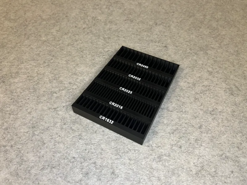 Button coin cell battery stand holder