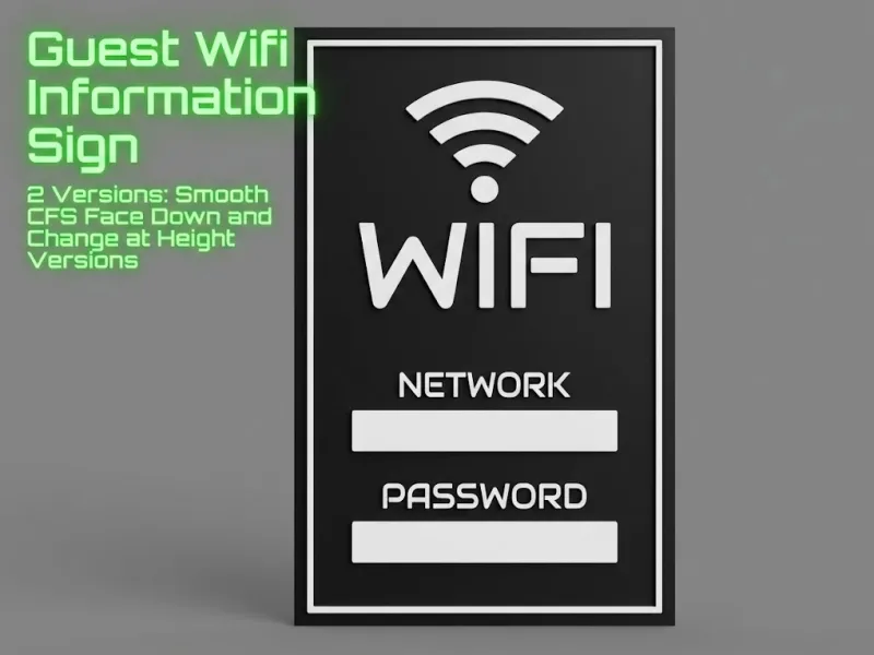 Guest WIFI Information Sign - CFS & NON-CFS Versions
