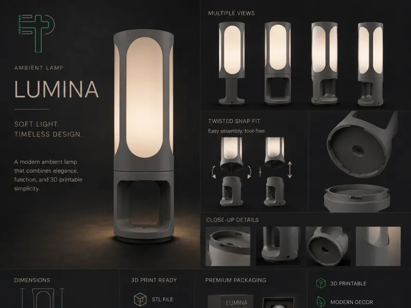 cylinder light with Twist-Lock Snap-Fit