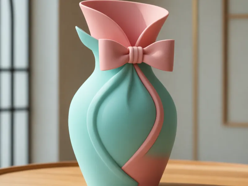 Elegant Ribbon Twist Vase