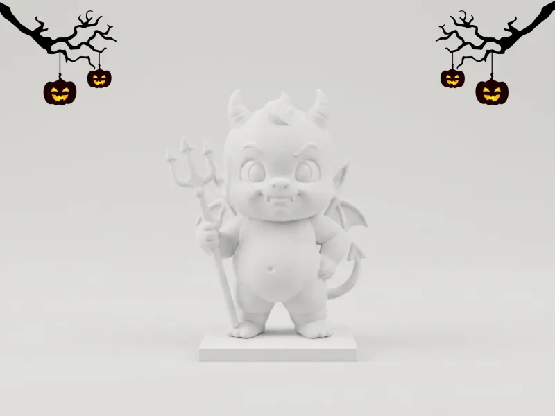Cute Chubby Devil - Halloween Figurine