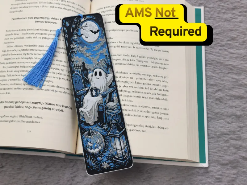 Relaxed Ghost Halloween HueForge Bookmark