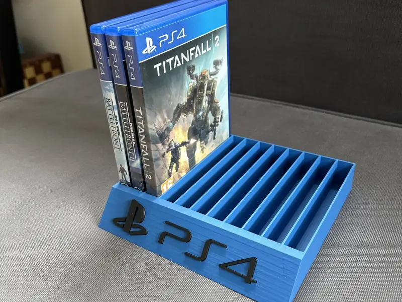 Держатель для чехлов с играми PS4 – двухчастная 3D-модель для одноцветной печати