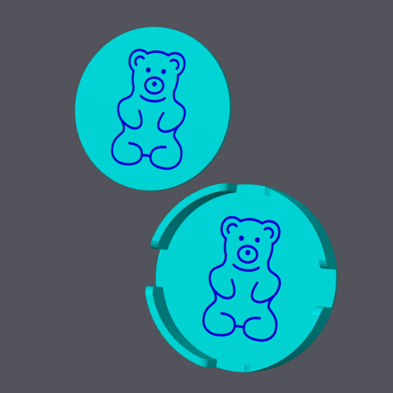 Gummy Bear - Round Coasters with holder