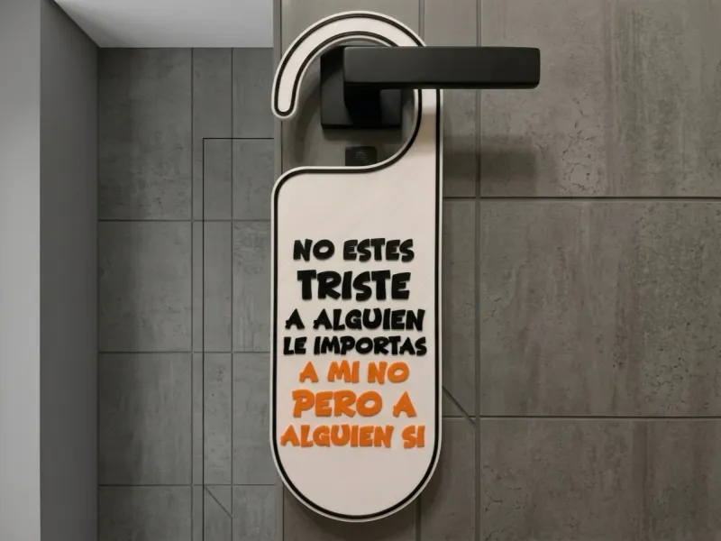 No Estés Triste – Colgador de Puerta