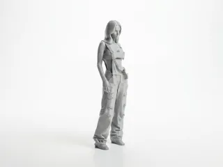 Jumpsuit Lady Figurine Female Figure 3D Printable