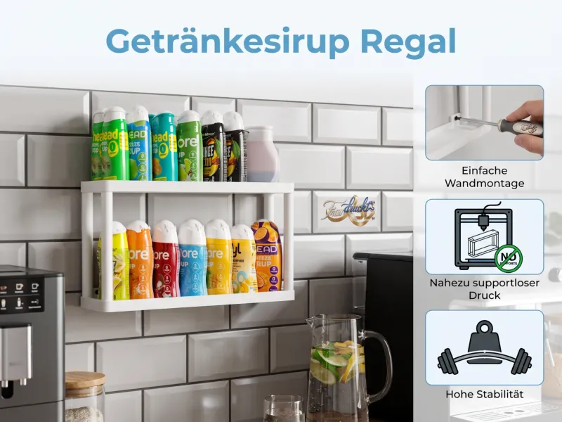 einfaches Sirup-Regal für 14 Flaschen