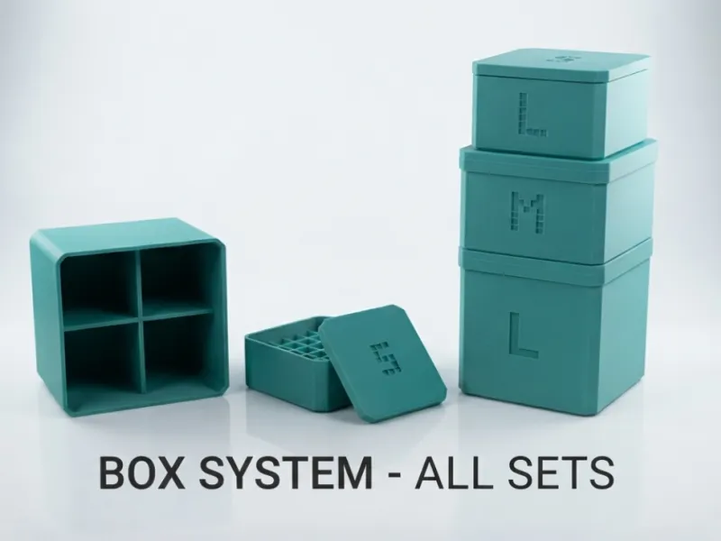 Modulare Stapelboxen – Präzise Passform und glatte Wände