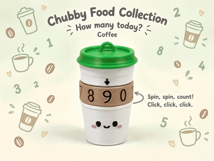 Chubby Coffee Cup - Fidget & Counter ☕